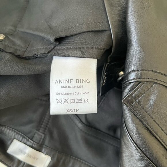 ANINE BING CONNOR GENUINE LEATHER PANT IN BLACK SIZE XS - Picture 11 of 16
